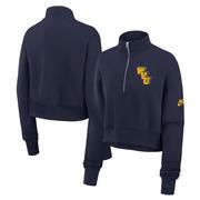 West Virginia Nike Women's Crop Retro Fleece 1/4 Zip